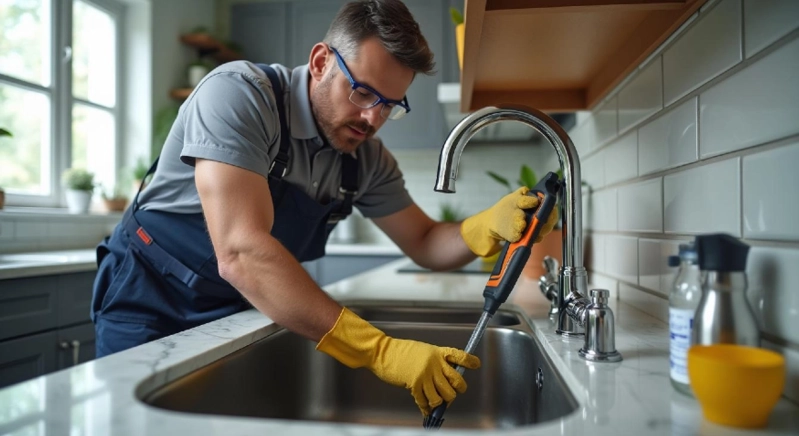 plumbers on tap man fixing a sink